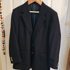 Pierre Cardin Classic Black Men's Blazer 42L With Gold Embossed Buttons